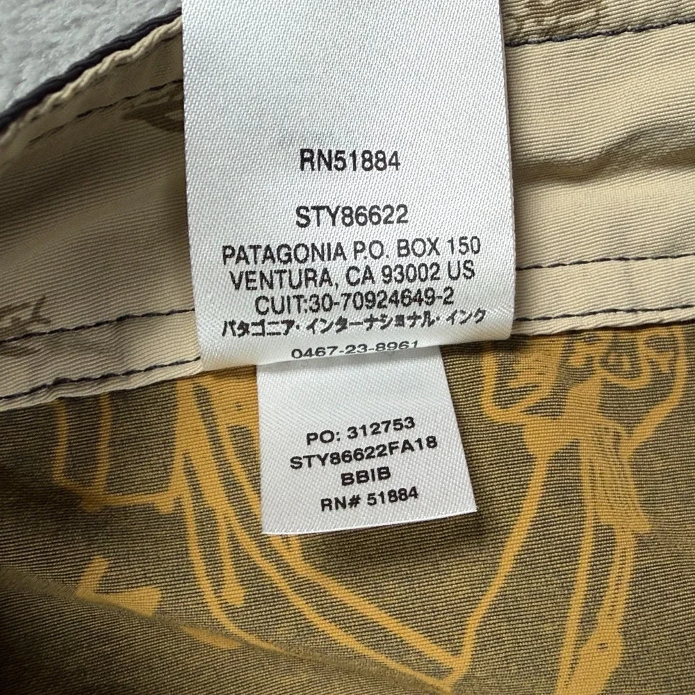 Patagonia Mens 32 No Dams Wavefarer Board Shorts Black Nylon Swim Trunks 86622